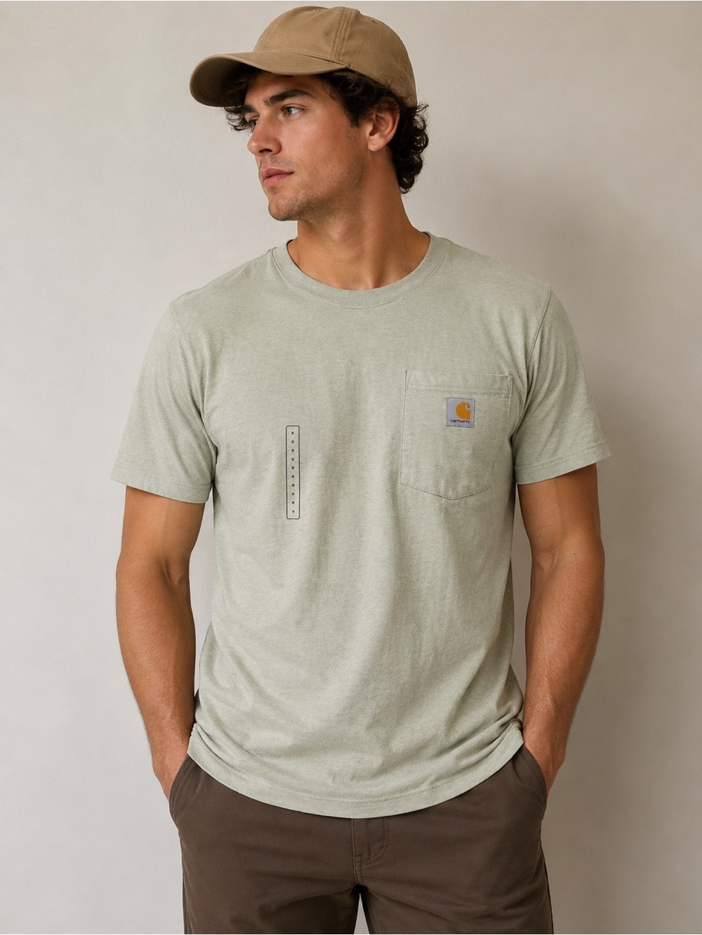 Carhartt Pocket T-Shirt Men’s Medium Sage Green Loose Fit Tee NWT